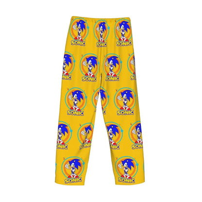 Pantalones de pijama personalizados para hombre con estampado «Soniced», con motivo de erizo, ropa de dormir, pantalones de estar por casa con bolsillos