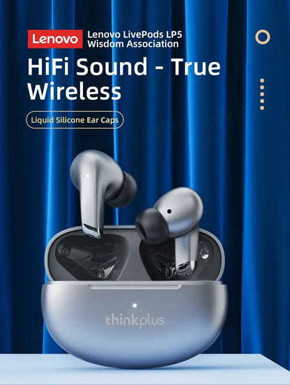 Lenovo LP5 Wireless Bluetooth Earbuds – Lenovo LP5 TWS Earbuds HiFi Stereo Sound, Lenovo LP5 Noise Cancelling Sports Waterproof Bluetooth 5.3 Earbuds with Mic, Lenovo LP5 Wireless Headphones