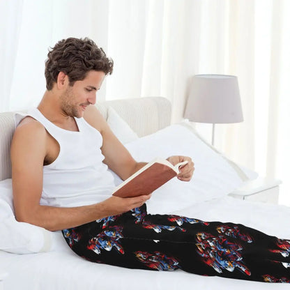 Pantalones de pijama personalizados para hombre con estampado «Soniced», con motivo de erizo, ropa de dormir, pantalones de estar por casa con bolsillos