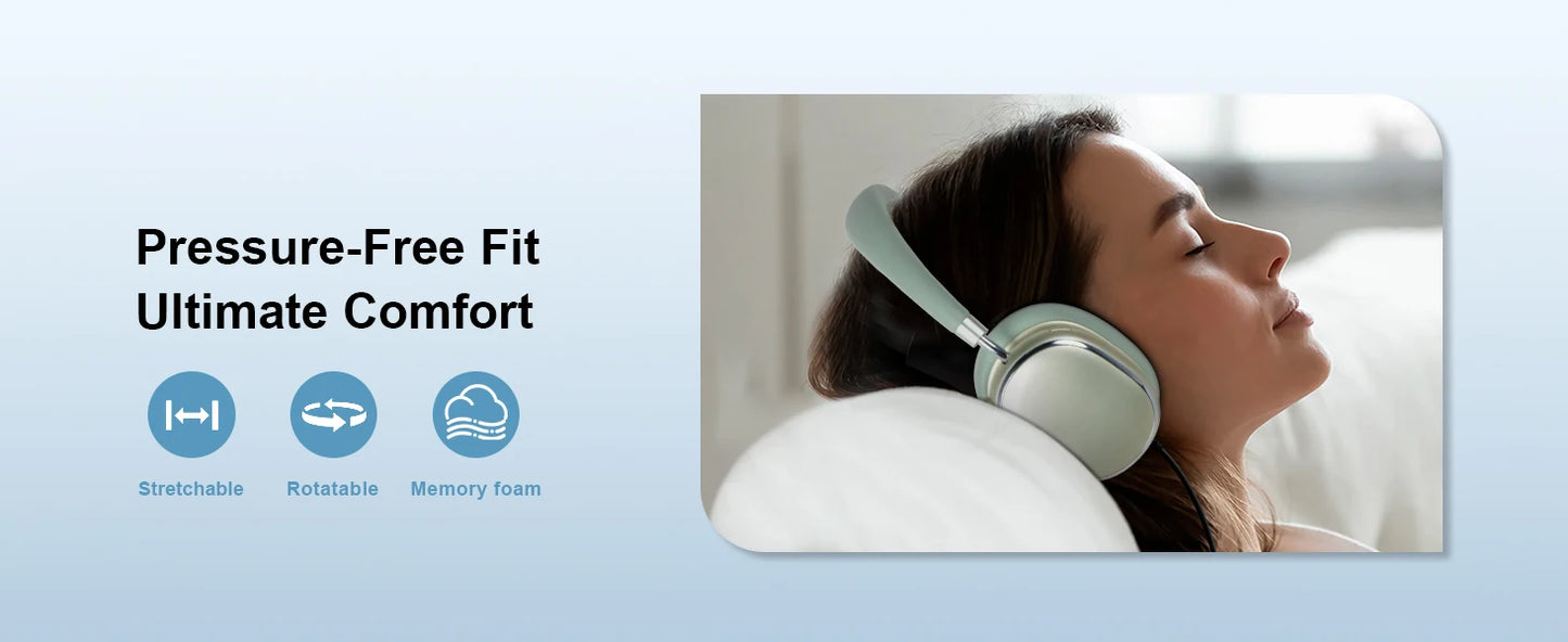 NC95 Hybrid Active Noise Cancelling Headphones Wireless Bluetooth 6.0 Over Ear Headphones with 65H Playtime, Hi-Res Audio, Knob Control