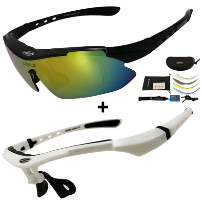 Ochelari de ciclism LOCLE UV400 polarizați pentru bărbați – pentru șosea, MTB, biciclete, pescuit, călărie – ochelari de protecție pentru ciclism
