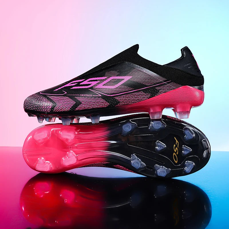 Nouvelles chaussures de football pour hommes, mi-hautes, légères, très vendues, pour l'entraînement sur herbe, antidérapantes, crampons de haute qualité pour l'extérieur.