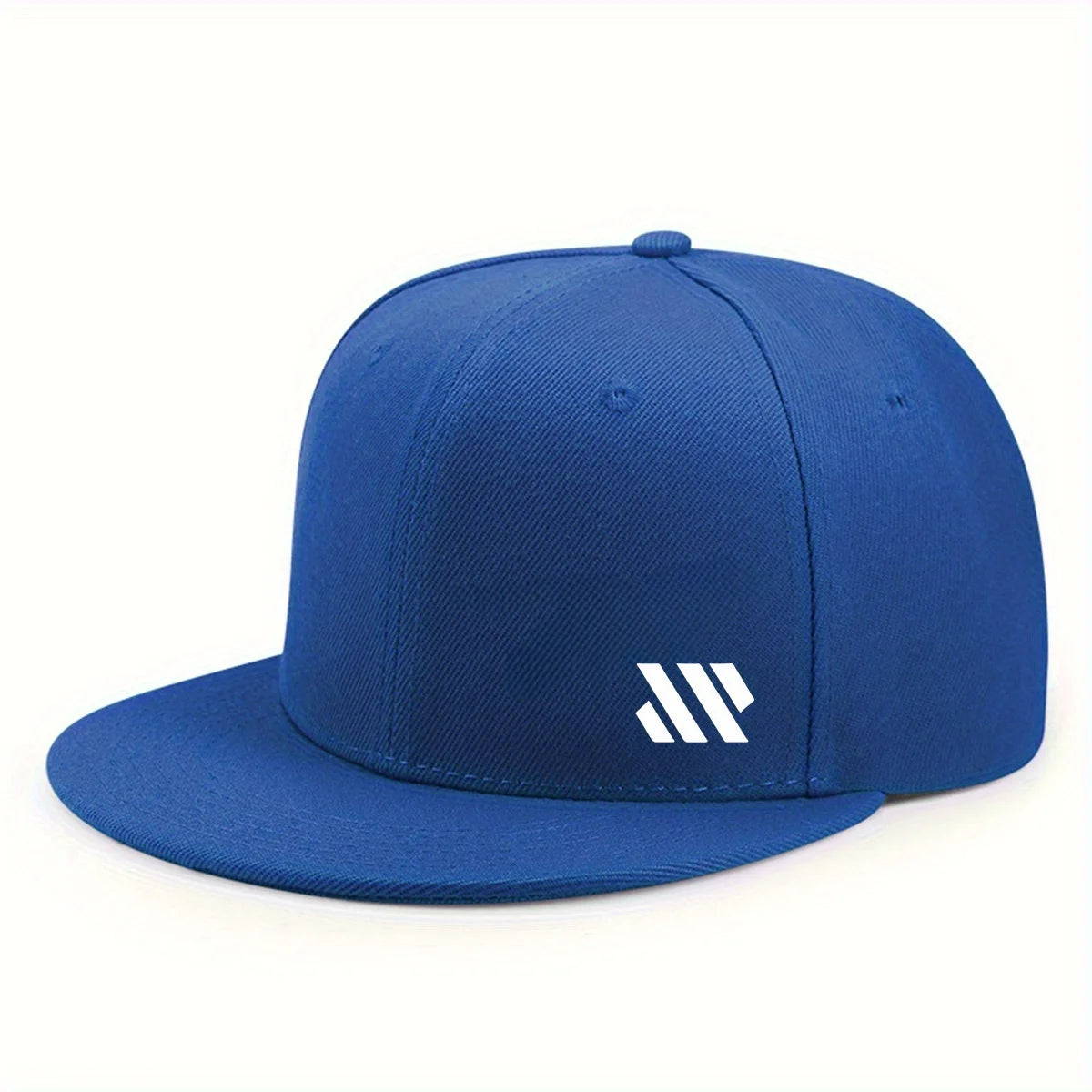 Baseball Hat With White Logo Unisex Adjustable Breathable Flat Brimmed Hat Lightweight Outdoor Travel Hat Headwear