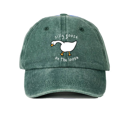 Big Goose Printed Baseball Hat for Men and Women, Small Fresh Soft Top Duck Tongue Hat, Sunshade Hat, Outdoor Sunscreen