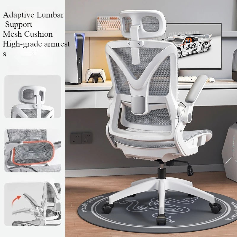 Ergonomic Gaming Chair with 3D Lumbar Support, Adjustable Office Chair, Breathable Mesh Racing Chair, Swivel Computer Chair with High Density Cushion