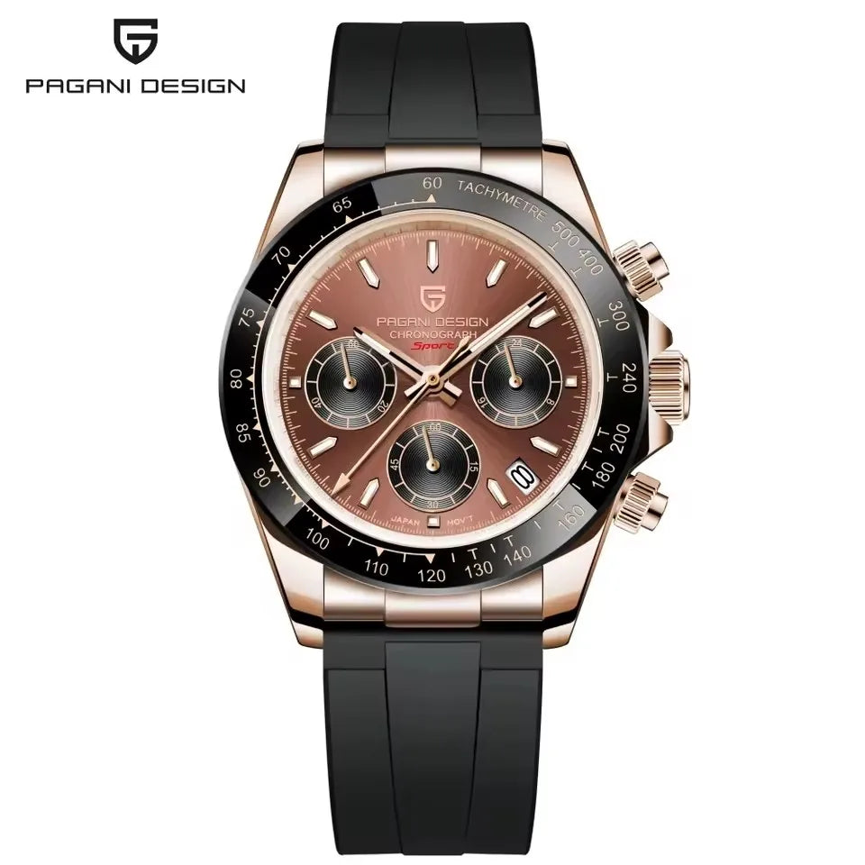 PAGANI DESIGN V2 40MM Meteorite Dial Men Quartz Watches Sapphire Retro Chronograph Waterproof Watch For Men