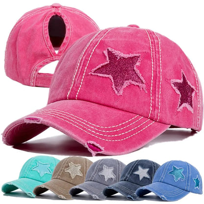 Retro Hole Baseball Cap for Women in Spring and Summer, Featuring a Small Face and a Pink Duckbill Cap with a Wide Brim