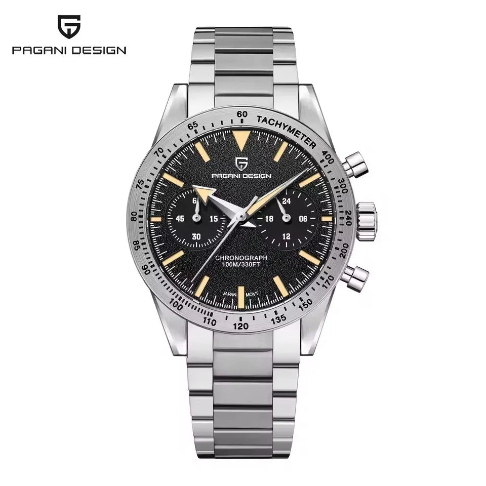 PAGANI DESIGN New 2026 Retro Luminous Moon Watch Men's Quartz Speed Sport Chronograph AR Sapphire Mirror VK64 Steel Men's Watches