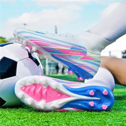 Nouvelles chaussures de football pour hommes, chaussures de match montantes, chaussures de futsal de haute qualité, chaussures de football d'intérieur antidérapantes, baskets d'extérieur, crampons pour gazon, meilleures v