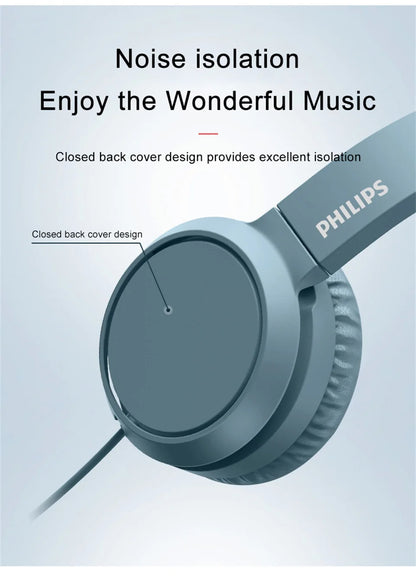 Philips TAH4105 langalliset kuulokkeet – HiFi-stereokuulokkeet, syvä basso ja HD-puhelutoiminto mikrofonilla, sopivat verkkokoulutukseen, toimistokäyttöön, pelaamiseen ja urheiluun