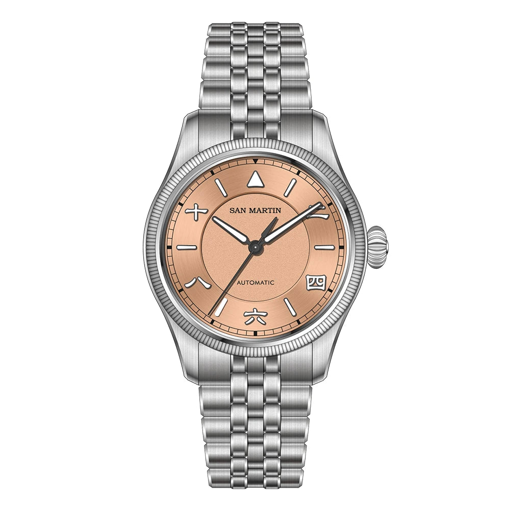 San Martin 39.5mm Men Pilot Watch YN55 Automatic Mechanical Aviation Watches Chinese Style Original Design SN0033 Field Watch