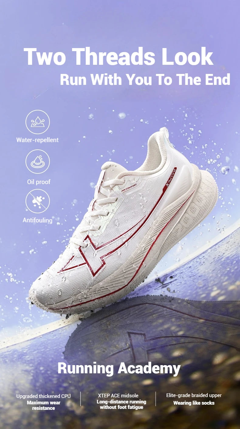 Xtep 2000km Men's Running Shoes 2025 Winter Waterproof Stronger Propulsive Force Cushion Shock Absorption Sneakers 875419110019