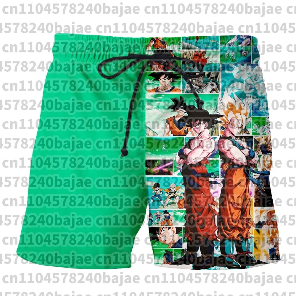 Pantalones cortos de Dragon Ball impresos en 3D, anime japonés, transpirables, de secado rápido, deportivos, estilo retro Y2K, hip hop, de verano, para hombre, para la playa