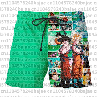 Pantalones cortos de Dragon Ball impresos en 3D, anime japonés, transpirables, de secado rápido, deportivos, estilo retro Y2K, hip hop, de verano, para hombre, para la playa