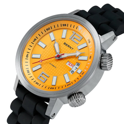 BERNY 20ATM Diver Automatic Mechanical Watch for Men Super Luminous Waterproof Swimming Dive Wristwatch Sapphire Self Winding