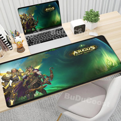 Anime World of Warcraft Podkładka na biurko Podkładka pod mysz do gier Akcesoria komputerowe XXL Podkładka z zapięciem na krawędzi Klawiatura Dywanik pod mysz dla graczy Podkładki biurowe