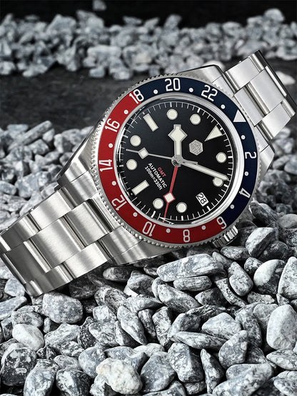 San Martin 39mm NH34 GMT Men's Luxury Watch Bidirectional Aluminum Bezel Automatic Mechanical Sapphire 100M Waterproof SN0109