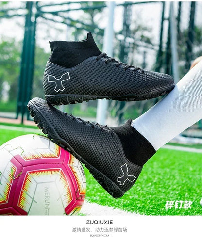 Chaussures de football pour hommes, modèle original, résistantes, pour terrain gazonné, crampons, antidérapantes, de haute qualité, confortables, chaussures de football pour activités de plein air.
