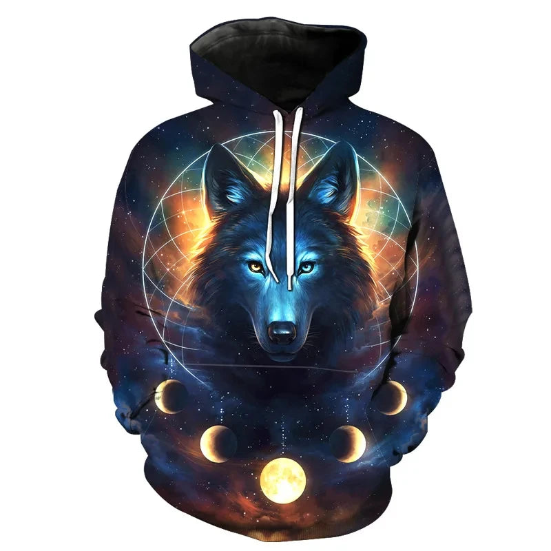 Sudadera de anime con cabeza de lobo feroz. Sudaderas con capucha impresas en 3D. Ropa de moda para hombre y mujer. Ropa infantil de Harajuku. Abrigo de hombre.