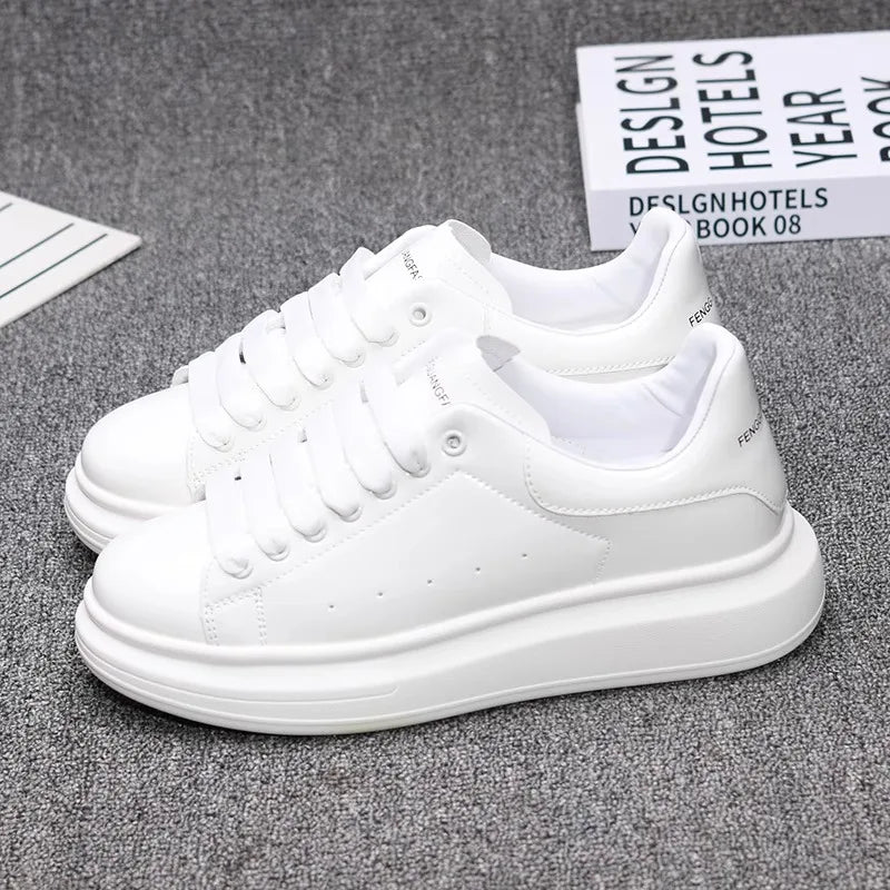 Red Lacquered Men's Shoes, Fashion Black Casual Skateboard Shoes, Outdoor Tennis Walking Shoes, Universal for Men and Women