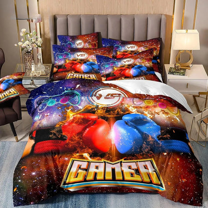 Juegos de cama para niños aficionados a los videojuegos: juego de funda nórdica «Queen» con motivos de videojuegos, juego de cama con diseños de PlayStation para chicos adolescentes