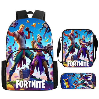 Fortnite 3Pcs Bag Set, Backpack with Front Pocket, Crossbody Bag and Pencil Case,  Boys girls The best gift for children