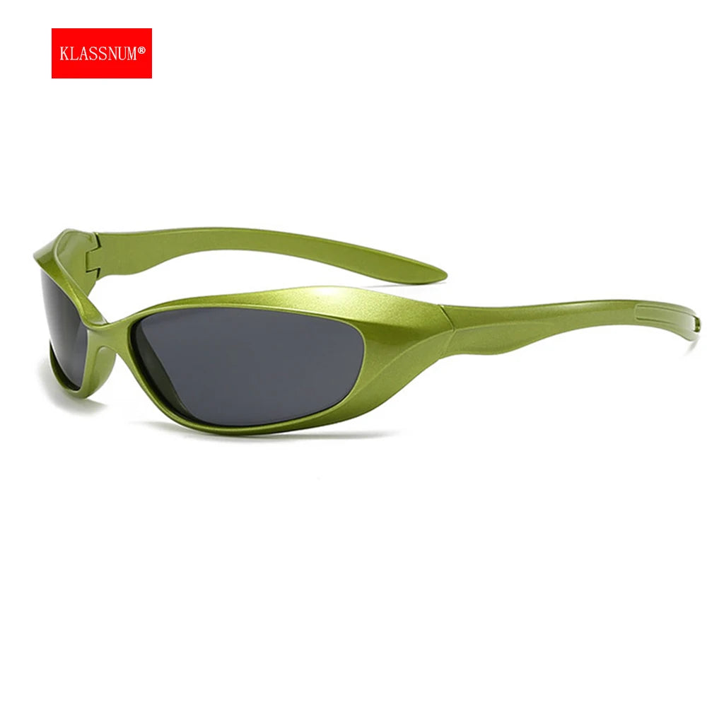 KLASSNUM Y2K Punkowe okulary sportowe dla mężczyzn i kobiet Future Sense Okulary przeciwsłoneczne Markowe designerskie imprezowe z ochroną UV400 Modne okulary ochronne Nowość