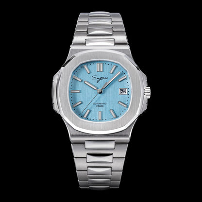 Sugess Men's Watch Automatic Mechanical Wristwatch Miyota 9015 Movement MOP Dial Luminous Waterproof 5bar Bracelet Luxury S466