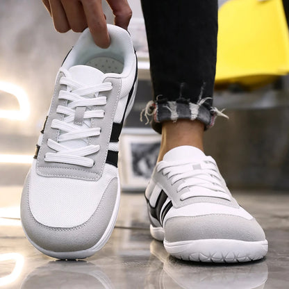 Men's tennis shoes with wide toe box, barefoot minimalist breathable comfortable outdoor walking shoes, sports casual blue shoes 2025