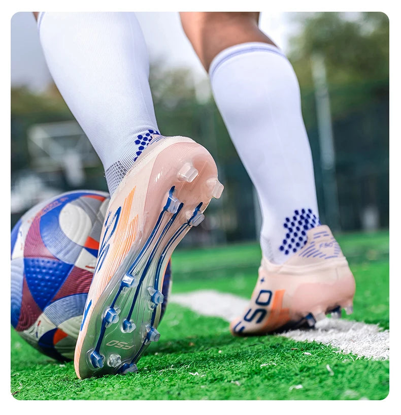Nouvelles chaussures de football pour hommes, baskets antidérapantes, chaussures d'entraînement, bottes de football très vendues, crampons légers de haute qualité pour matchs sur gazon, mi-hautes pour l'extérieur