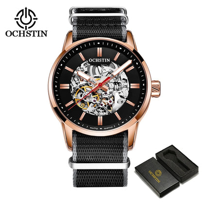 OCHSTIN Automatic Mens Watches Top Brand Luxury Royal Luminous Skeleton Waterproof Mechanical Fashion Male Clock Gifts for Men
