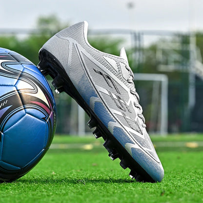 Chaussures de football populaires à tige basse FG/TF, unisexe, pour terrain, entraînement rapide, crampons antidérapants à crampons longs