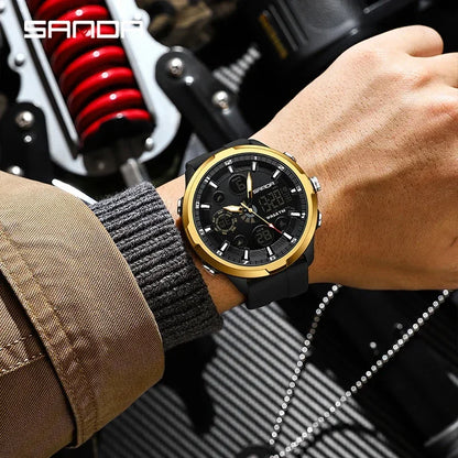 SANDA 9053 G Sportieve militaire herenhorloges Luxe digitaal horloge 50 m waterdicht quartz-polshorloge voor mannen Relogios Masculino