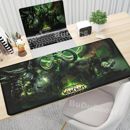 Anime World of Warcraft Podkładka na biurko Podkładka pod mysz do gier Akcesoria komputerowe XXL Podkładka z zapięciem na krawędzi Klawiatura Dywanik pod mysz dla graczy Podkładki biurowe