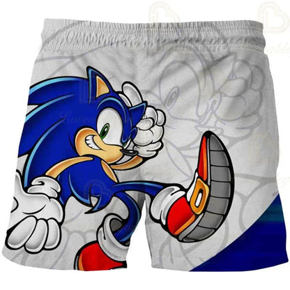 Pantalones infantiles de moda impresos en 3D: pantalones cortos S-Sonici, ropa de playa para niños, bañadores, trajes de baño, pantalones cortos de playa y pantalones