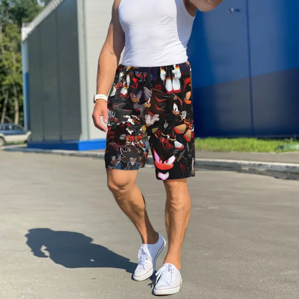 Pantalones cortos de pijama personalizados de Sonic the Hedgehog para hombre, para dormir y estar por casa