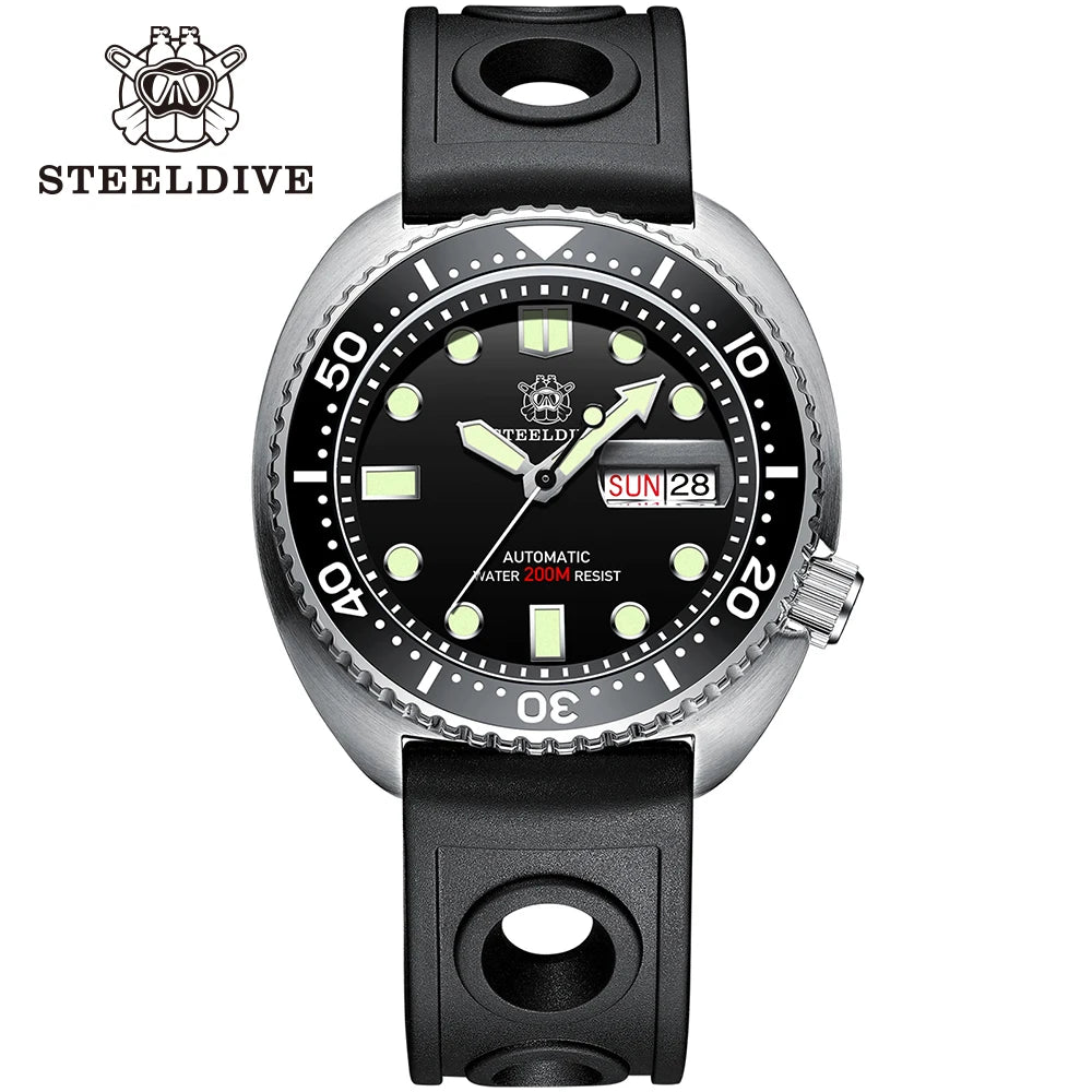 STEELDIVE Brand Classic Design SD1972 45mm Case Ceramic Bezel Sapphire Glass NH36 Automatic Movement Day and Date Sports Watches