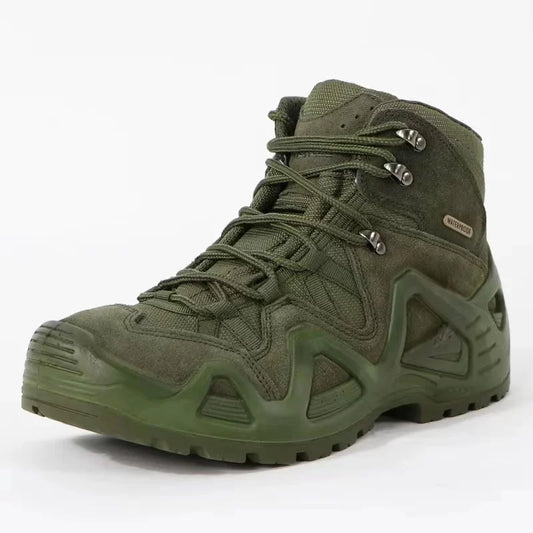 Lynjacye Mid Cut gröna militärkängor för män och kvinnor, storlek 39–46, utomhus-, CS-träning-, vandringsskor, öken-, ankel-, klättringskängor för män