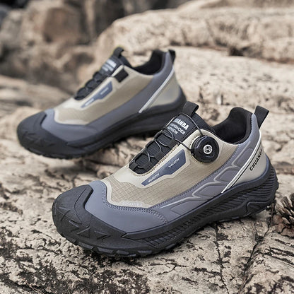 Rotary Buckle Men's Trekking Sneakers Outdoor Platform Hiking Shoes Comfortable Non-Slip Climbing Walking Shoes for Men