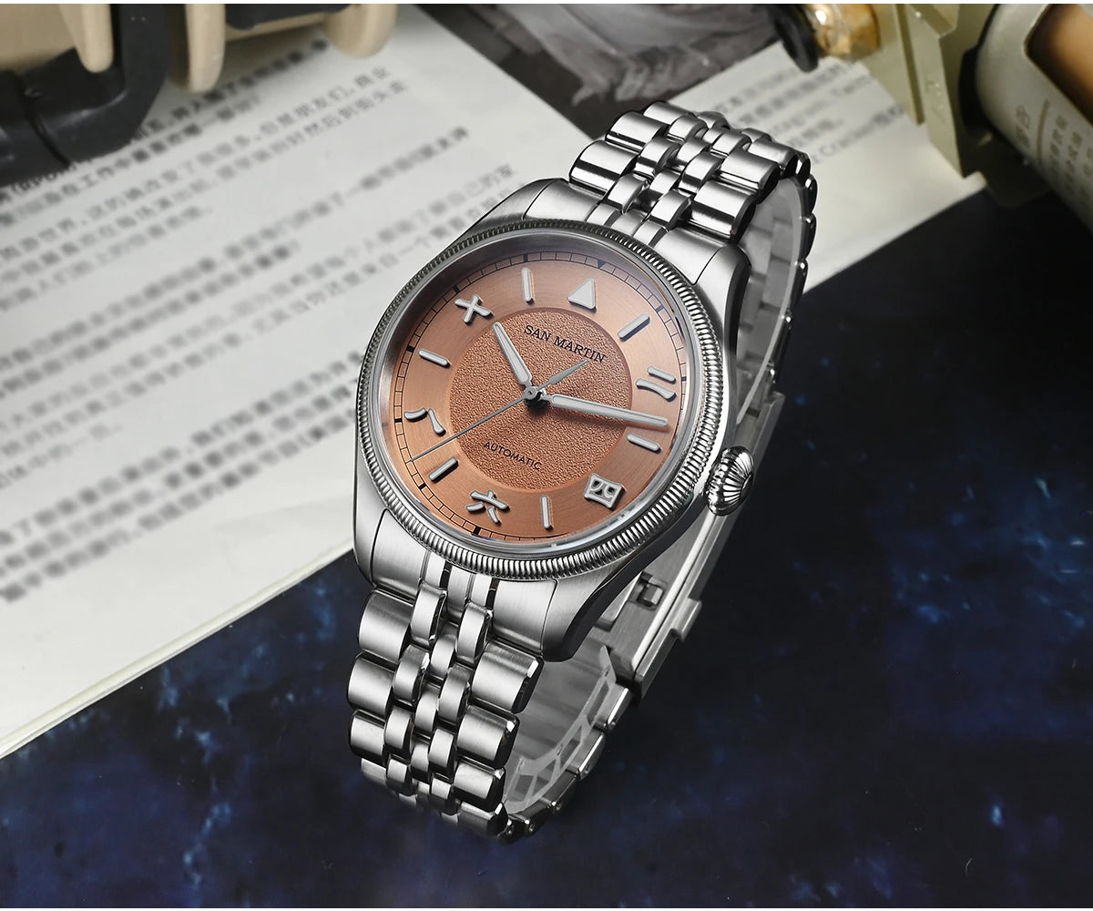 San Martin 39.5mm Men Pilot Watch YN55 Automatic Mechanical Aviation Watches Chinese Style Original Design SN0033 Field Watch