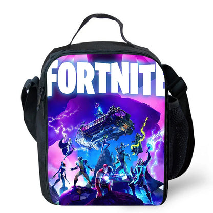 Cute Cartoon Lunch Bag Insulated Thermal Food Container Leakproof Reusable Fortnite Lunch Cooler Bag for Kids Student