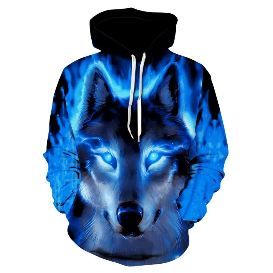 Sudadera de anime con cabeza de lobo feroz. Sudaderas con capucha impresas en 3D. Ropa de moda para hombre y mujer. Ropa infantil de Harajuku. Abrigo de hombre.