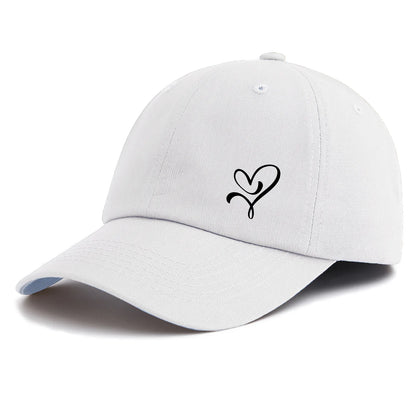 1pc HEART Print Baseball Cap for Adults,Minimalist Retro Style Casual Soft Adjustable Dad Hat,Perfect As Gift
