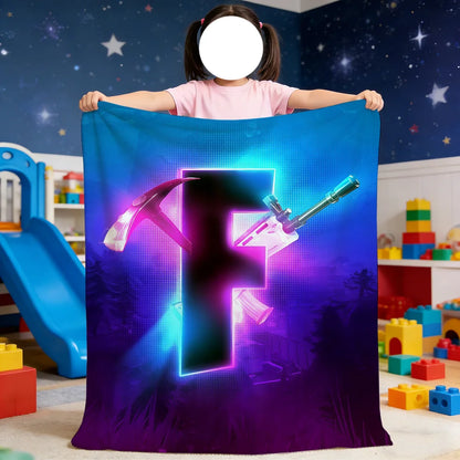 F-Fortnite Logo Game Blanket For Soft Throw Blanket for Picnic Bed Sofa Home Bedroom Cozy Warm Comfortable