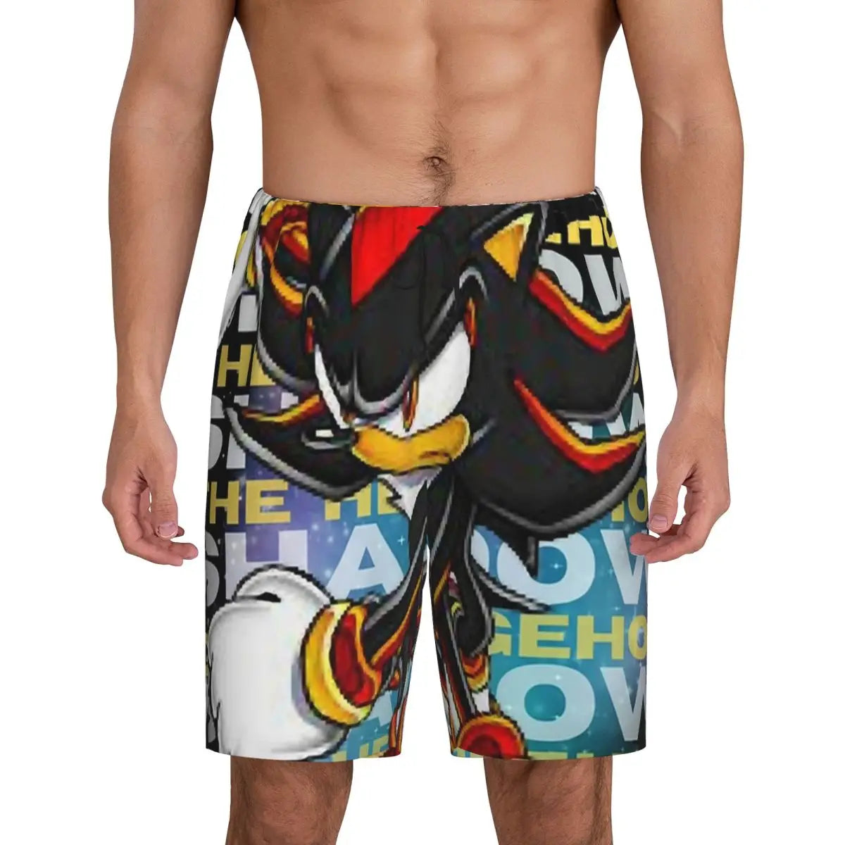 Pantalones cortos de pijama personalizados de Sonic the Hedgehog para hombre, para dormir y estar por casa