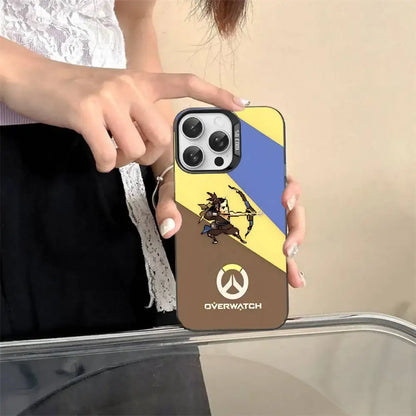 Game O-Overwatch -pikselityylinen puhelinkuori iPhone 17 16 15 14 13 12 11 Pro MAX -malleille – matta, iskunkestävä, putoamissuojattu takakuori