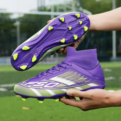 Nouvelles chaussures de football pour hommes, antidérapantes TF/FG, chaussures de sport confortables pour garçons et femmes, chaussures de sport à la cheville, chaussures de football professionnelles, baskets