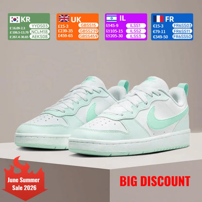 Nike COURT: sneakers da donna eleganti, versatili e comode: casual, antiscivolo, resistenti, nei colori bianco e verde menta FZ3539-100