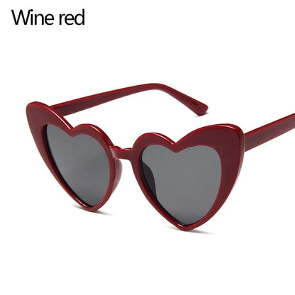 Ochelari de soare în formă de inimă, cu ramă metalică fără ramă, lentile degradate, ochelari de soare „Love Heart” pentru femei, protecție UV400