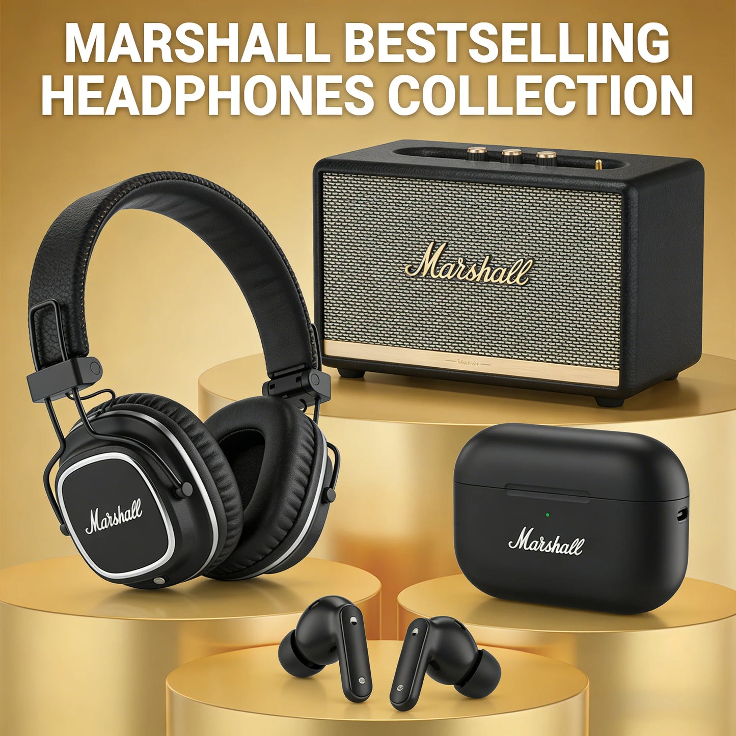 Marshall Motif II ANC True Wireless Earbuds Bluetooth 5.2 Noise Cancelling Headphones In-Ear Earphones with Mic HK Version